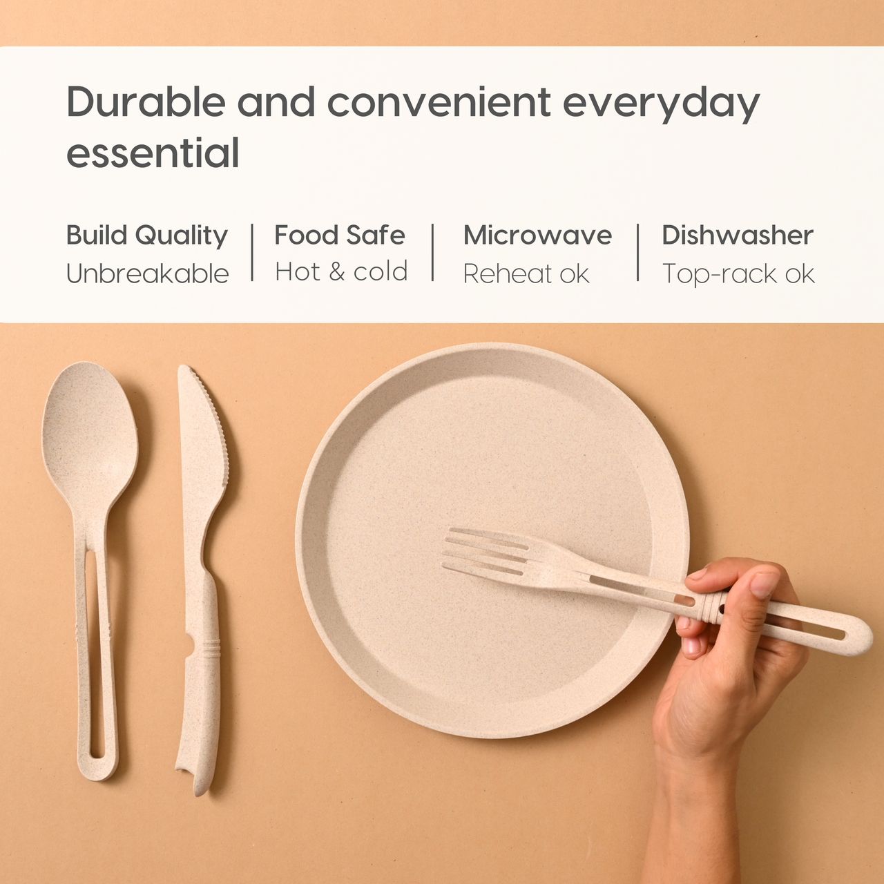 Eha Earth Friendly Cutlery Set For Dining Table | Travel Cutlery Set Of 4 | Multicolor