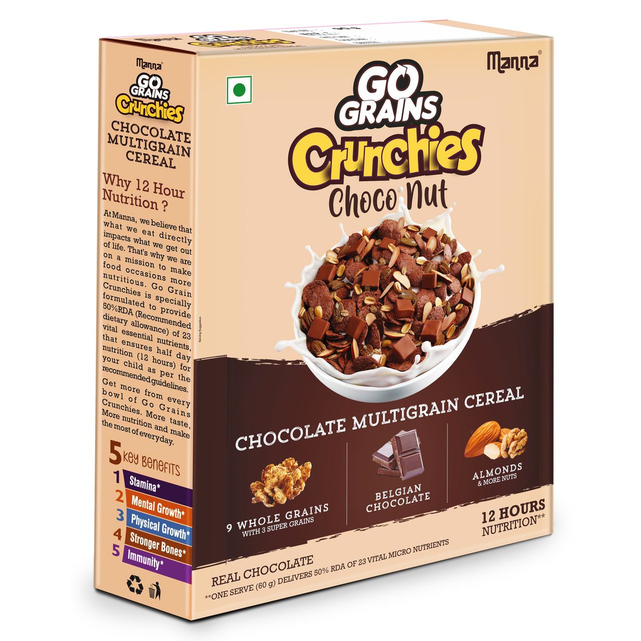 Manna Go Grains Crunchies - Choconut