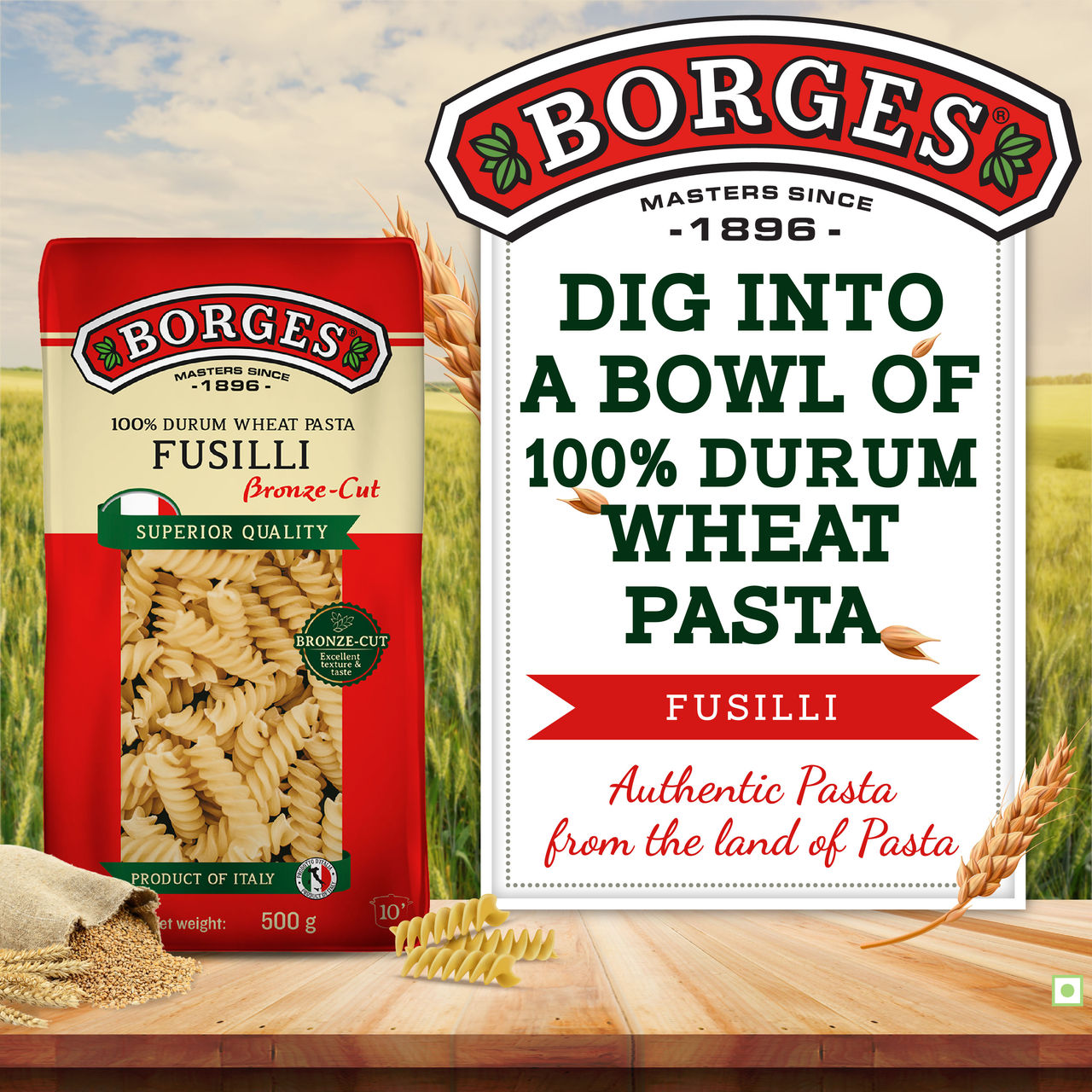 Borges Durum Wheat Fusilli Pasta 500 g Combo