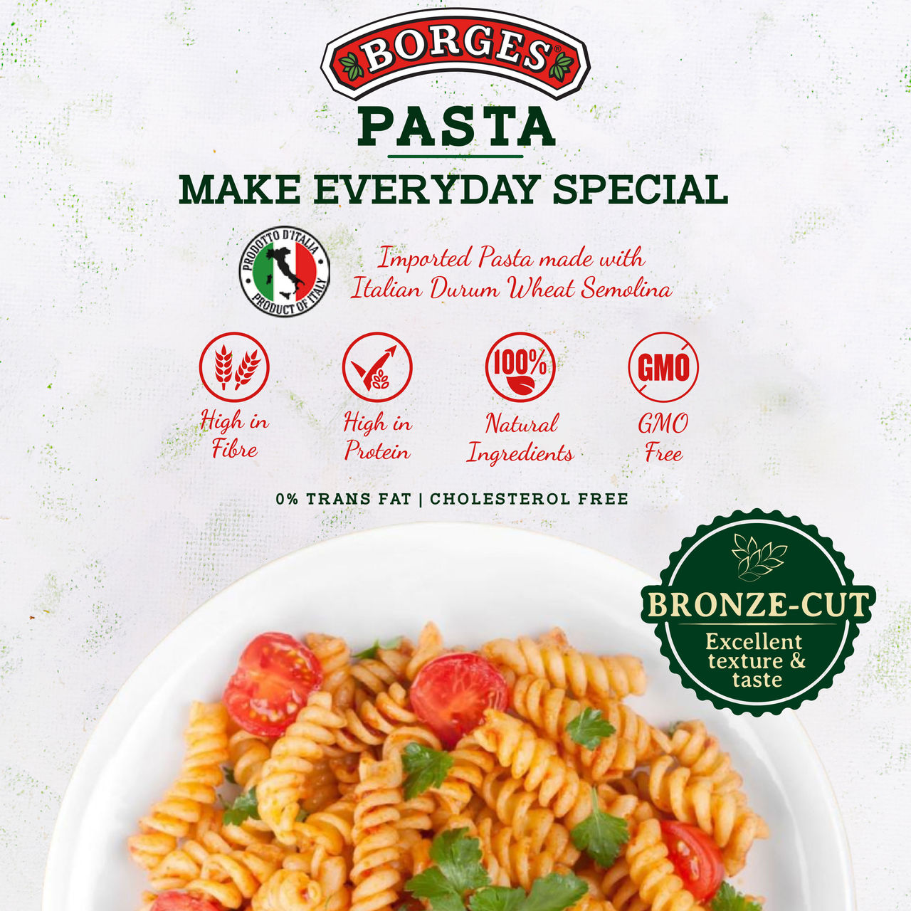 Borges Durum Wheat Fusilli Pasta 500 g Combo
