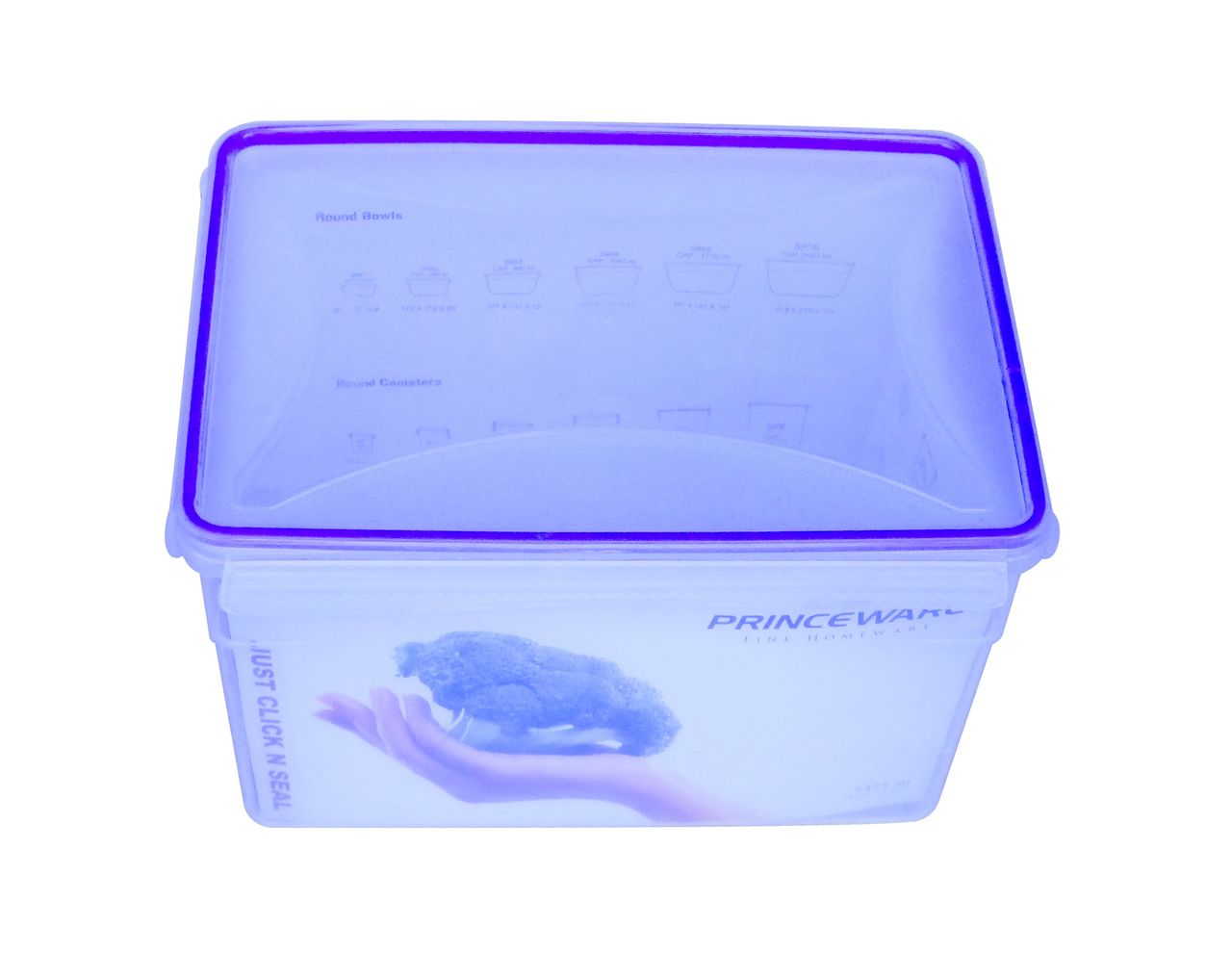 Princeware Click N Seal Rectangle Container 5425 ml | 252 x 182 x 163 Mm