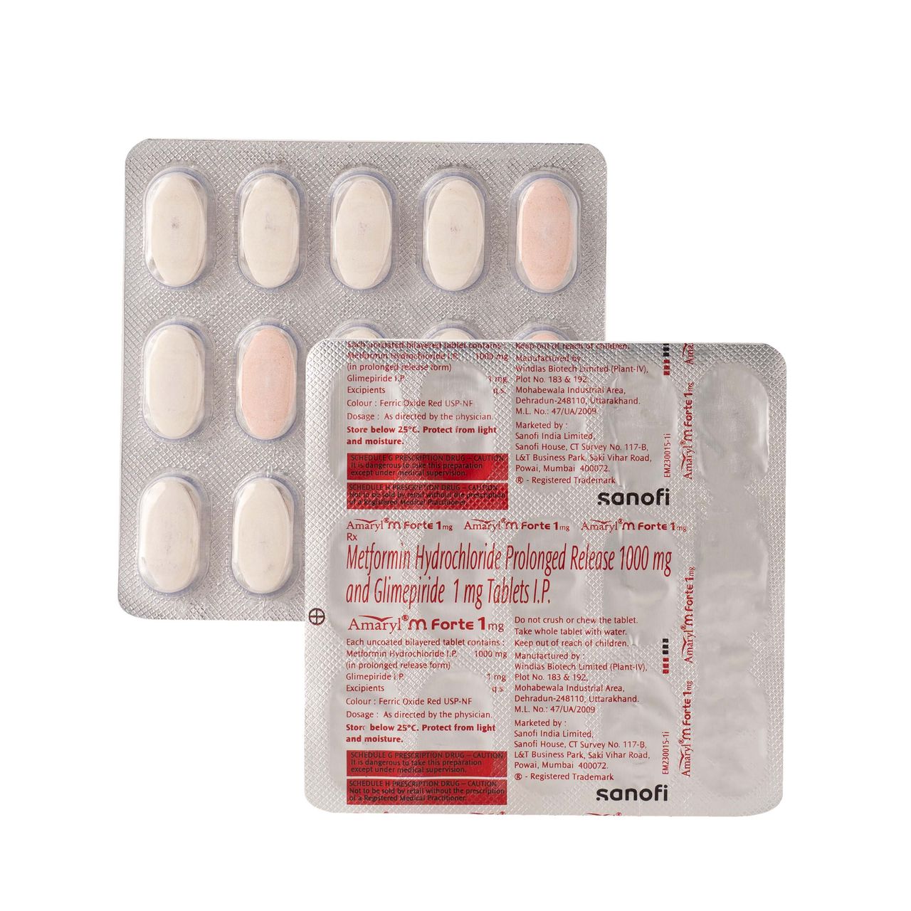 Amaryl M Forte 1mg Tablets PR