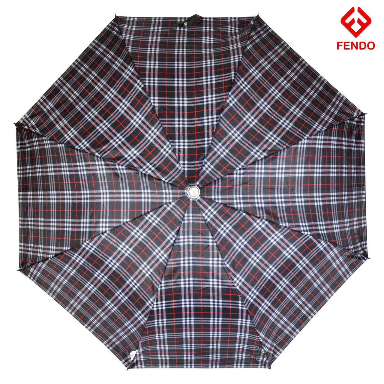 Fendo 21 inch 2 Fold Auto Open Umbrella | Checks