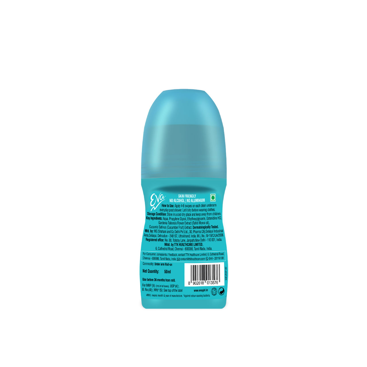 Eva Splash Underarm Roll on Deodorant | With Tahiti Monoi Oil and Cucumber Extracts