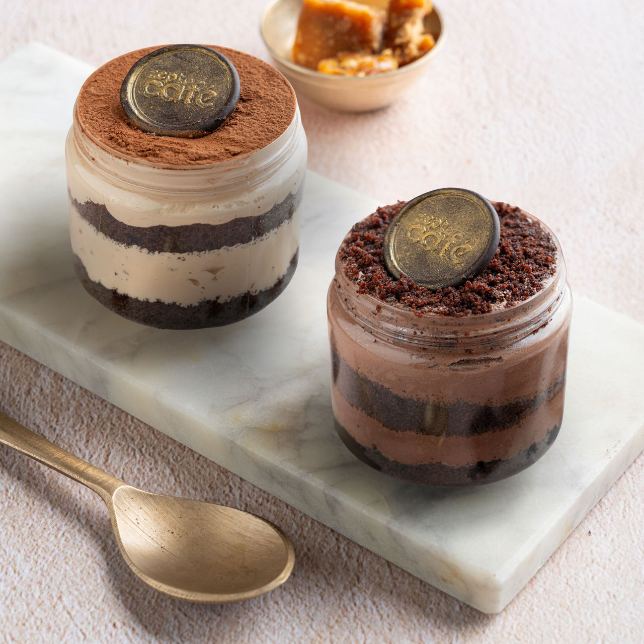 Tiramisu & Layered Double Chocolate Cake Jar Combo