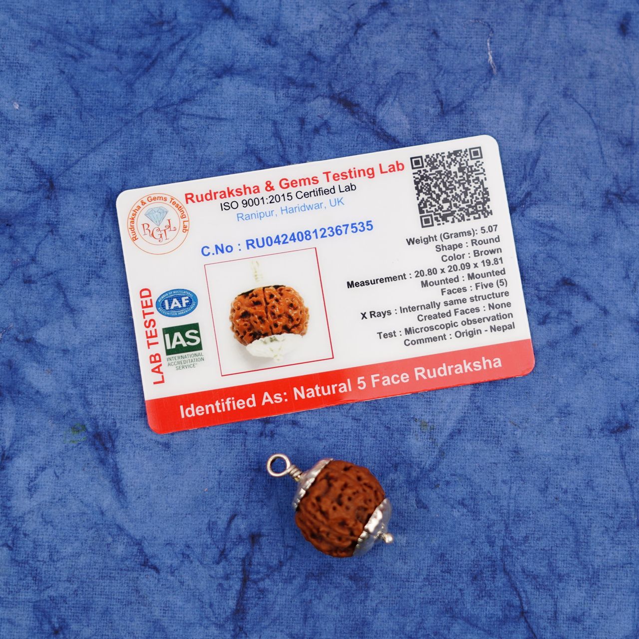 Servdharm 5 Mukhi Rudraksha Pendant
