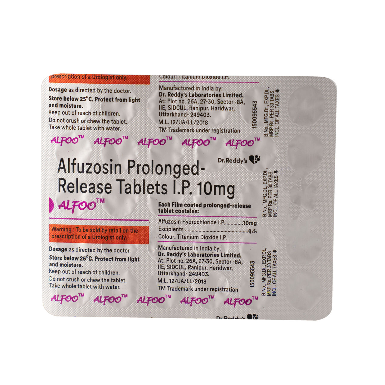 Alfoo 10mg Tablets PR
