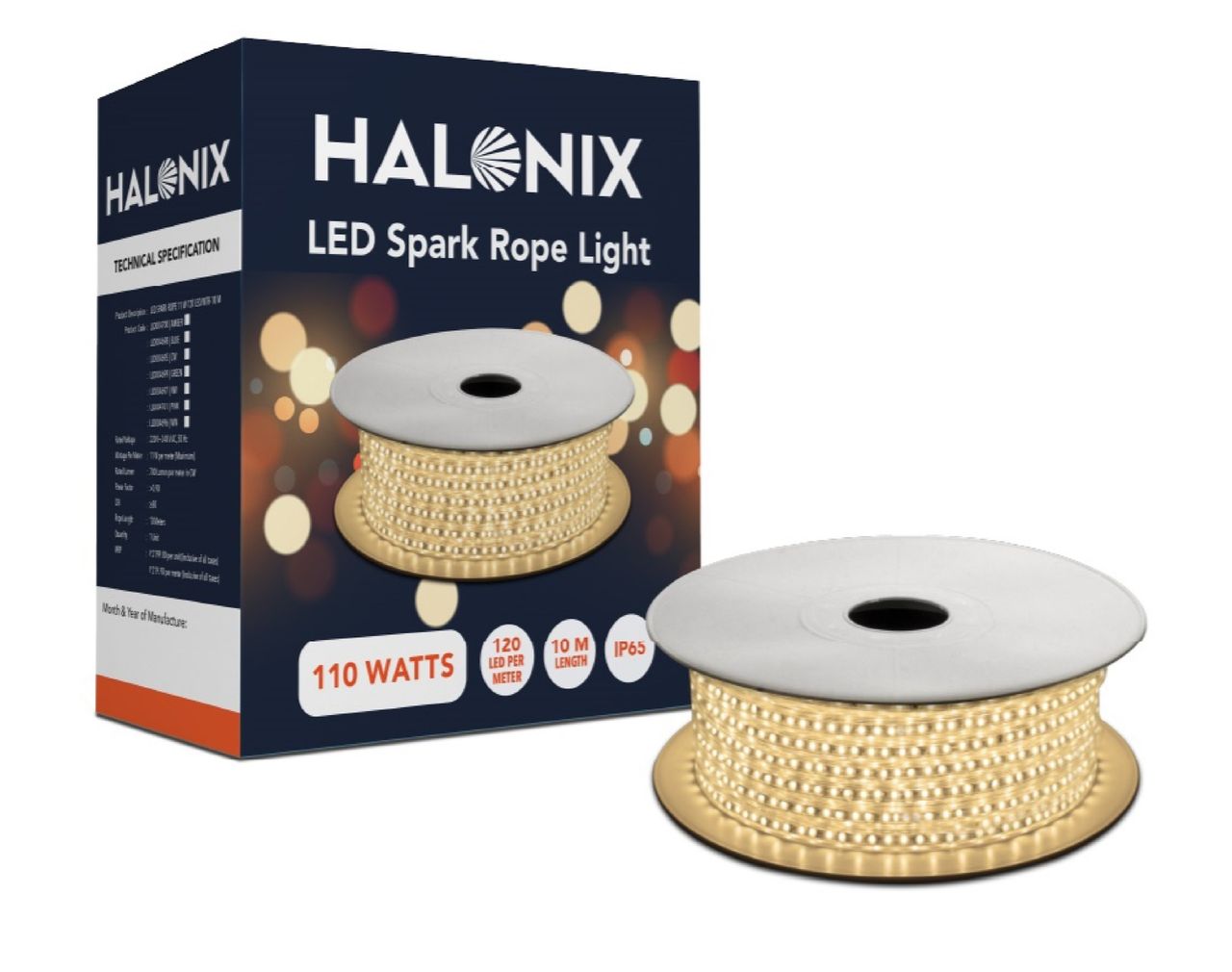 Halonix 11W Spark 10 Meter Waterproof Yellow Rope Light