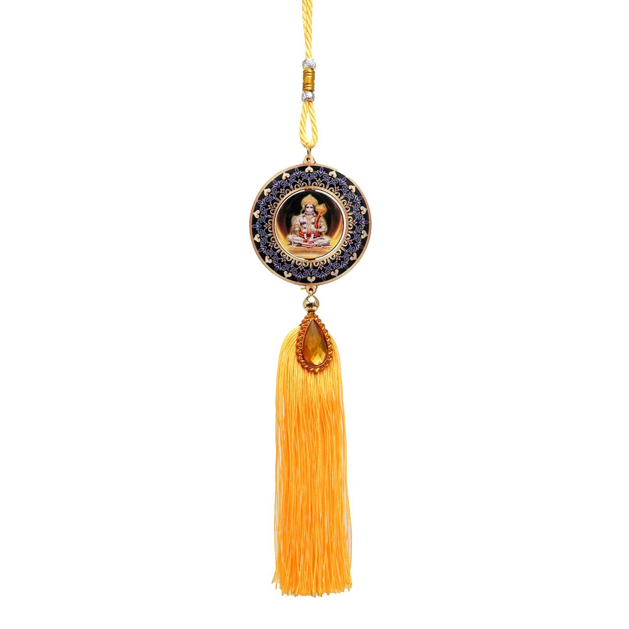 Divine Vibes Round Designer Hanuman Ji Car Dashboard Hanging