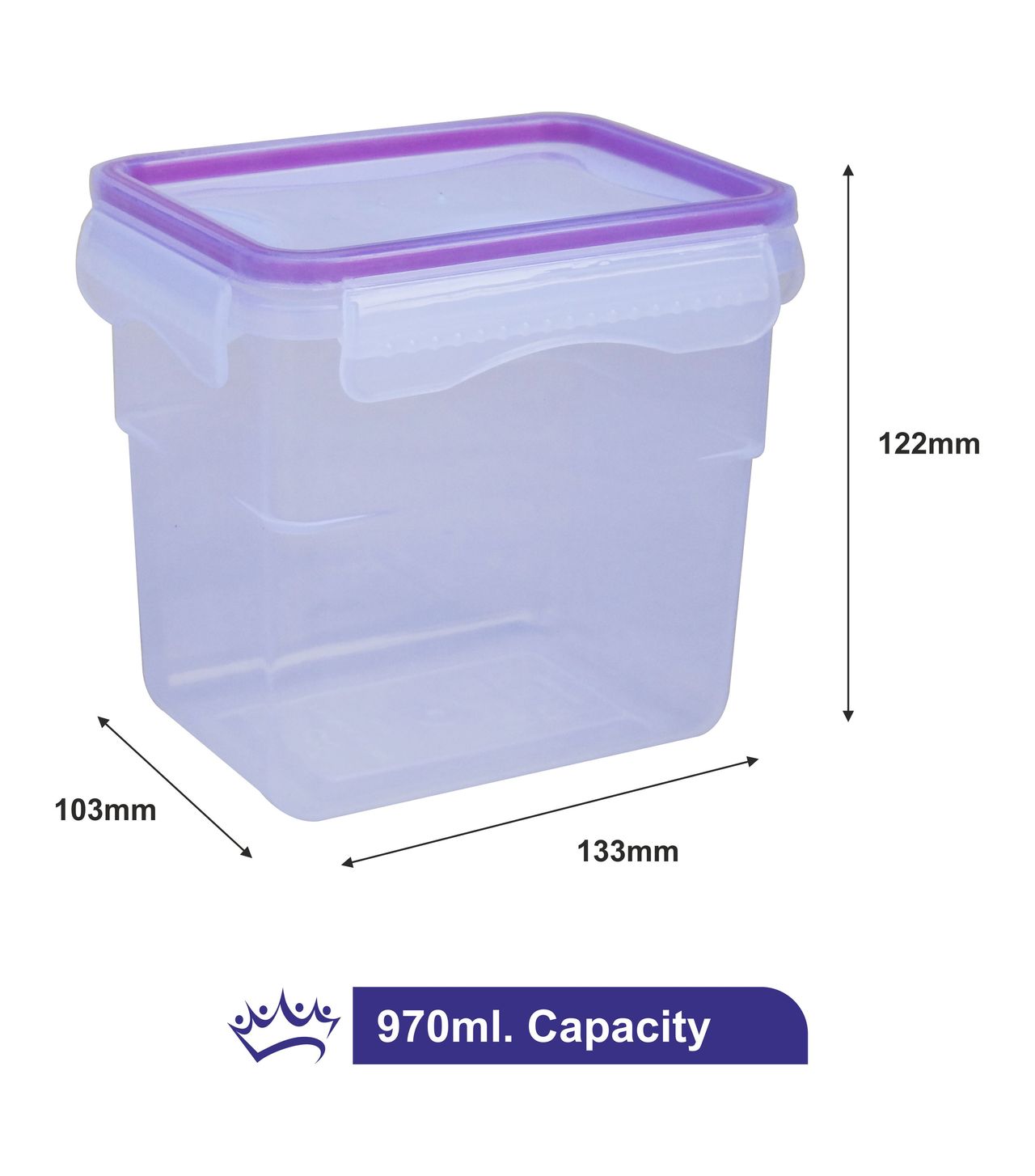 Princeware Click N Seal Tall Container 970 ml | 133 x 103 x 122 Mm