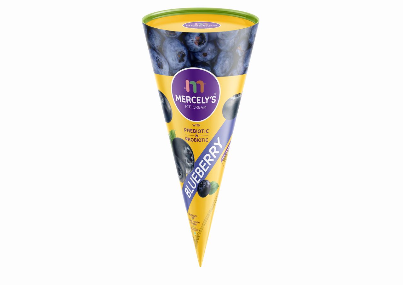Mercelys Ice Cream Fruit Filled Cone Blueberry