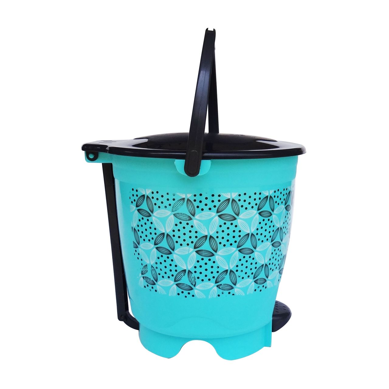 Princeware Wave Garbage Bucket Pedal Bin Round Dustbin 12 Literr | Printed - Green