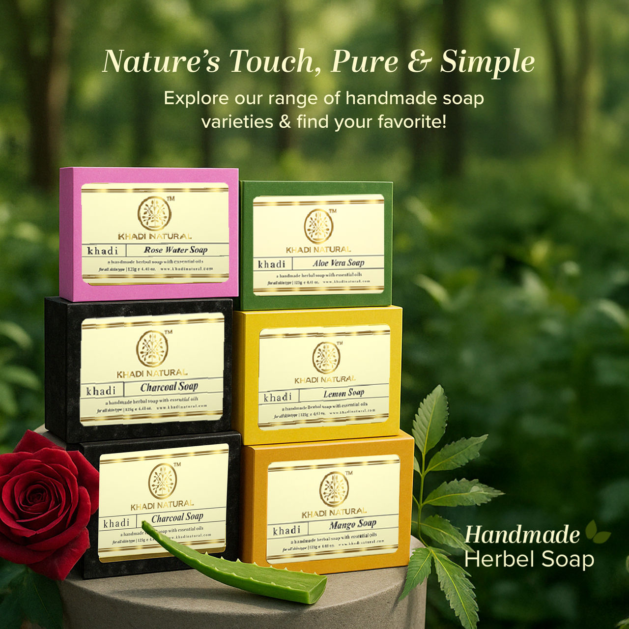 Khadi Natural Aloe Vera Soap For Moisturizing Dry Skin