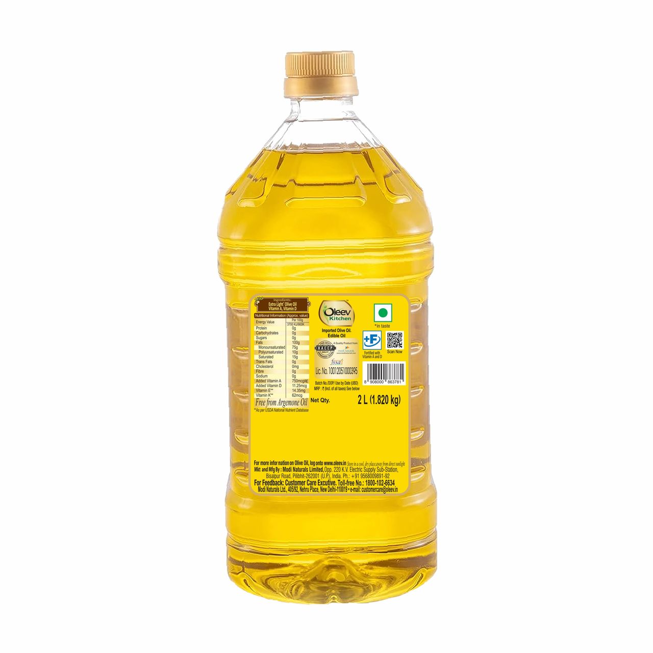 Oleev Extra Light Olive Oil - Frying Sauteing and Grilling | Bottle