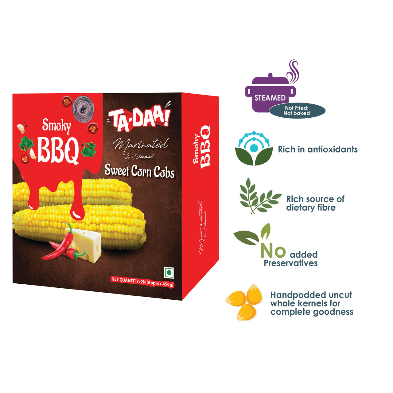 Tadaa Sweetcorn Marinated Cob Smoky BBQ