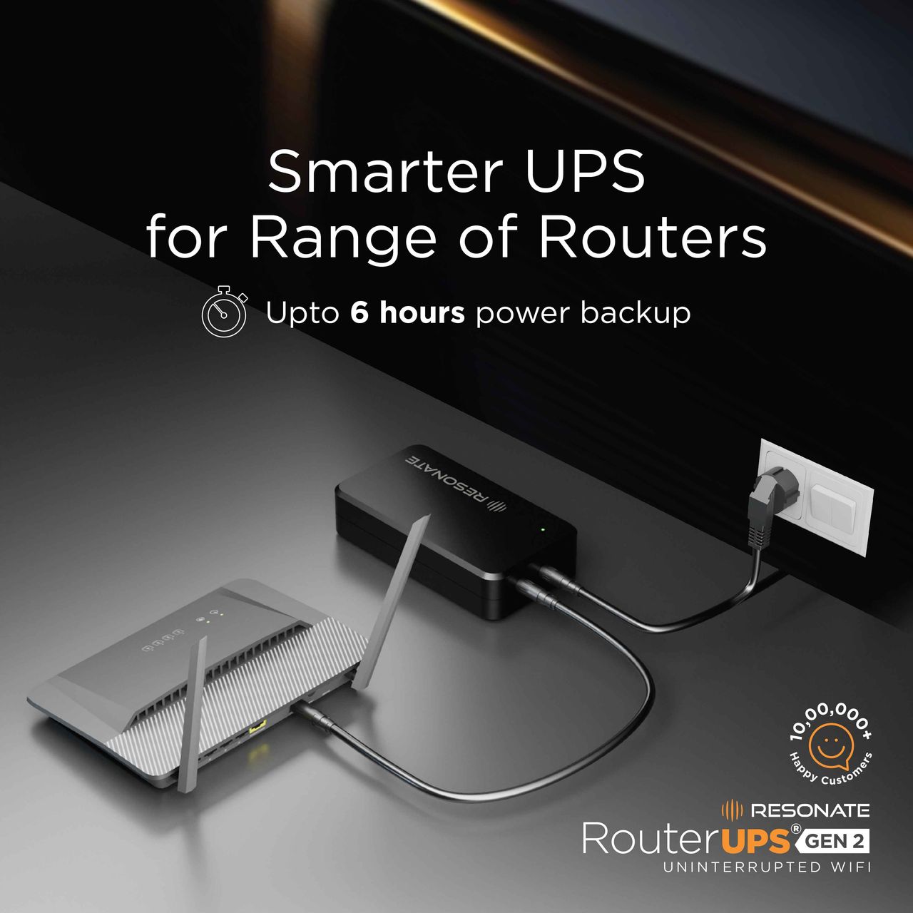RESONATE RouterUPS Gen2 | Mini UPS for 12V upto 2A |7800mAh PowerBank for ACT & Other WiFi Routers