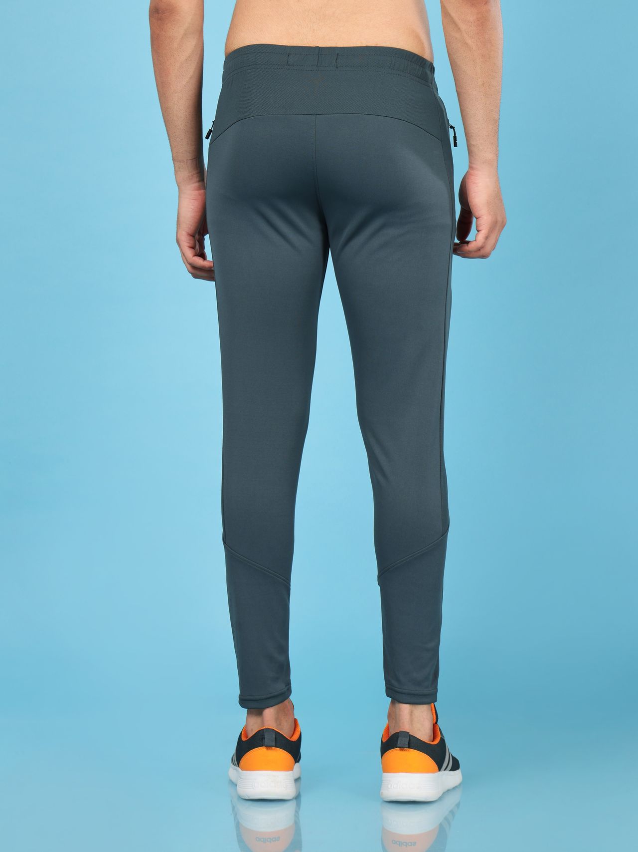 Technosport Men Poly Solid Slim Fit Sports Trackpants with TECHNO DRY | Dark Carbon | XXL