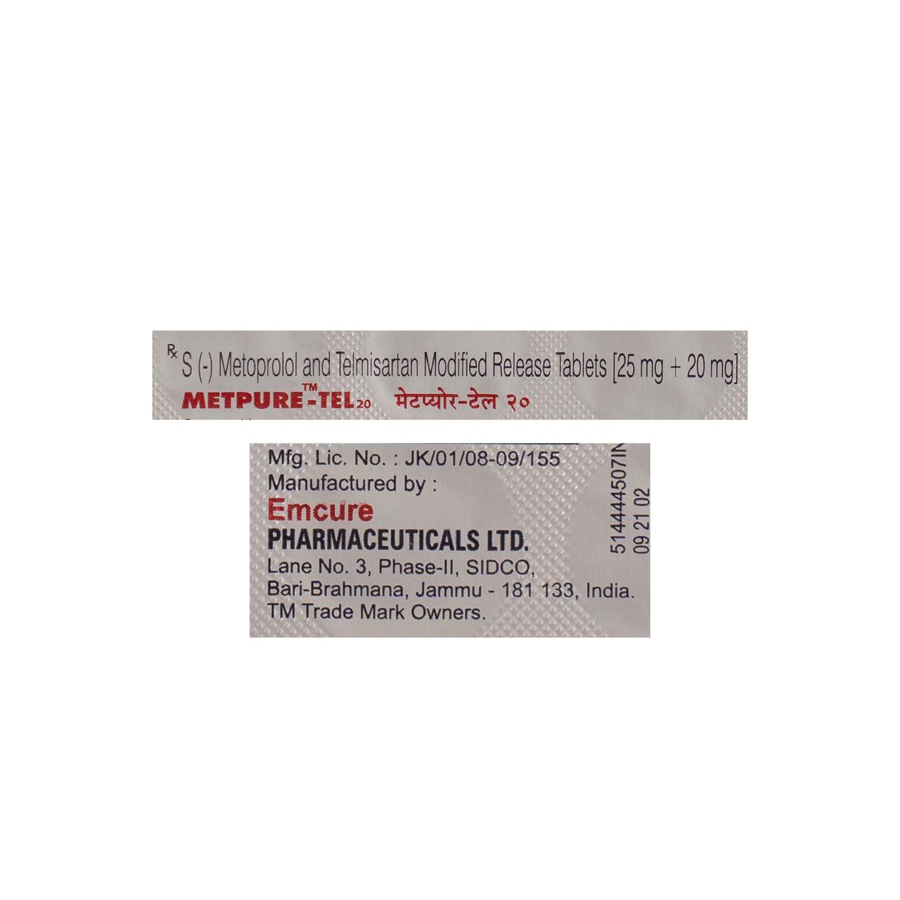 METPURE TEL 20 Tablets