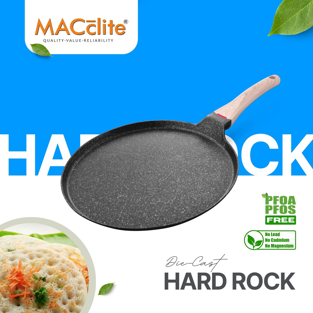Macclite Non-Stick PDC Granite+ Induction Base Hard Rock D'lite Tawa 30 cm