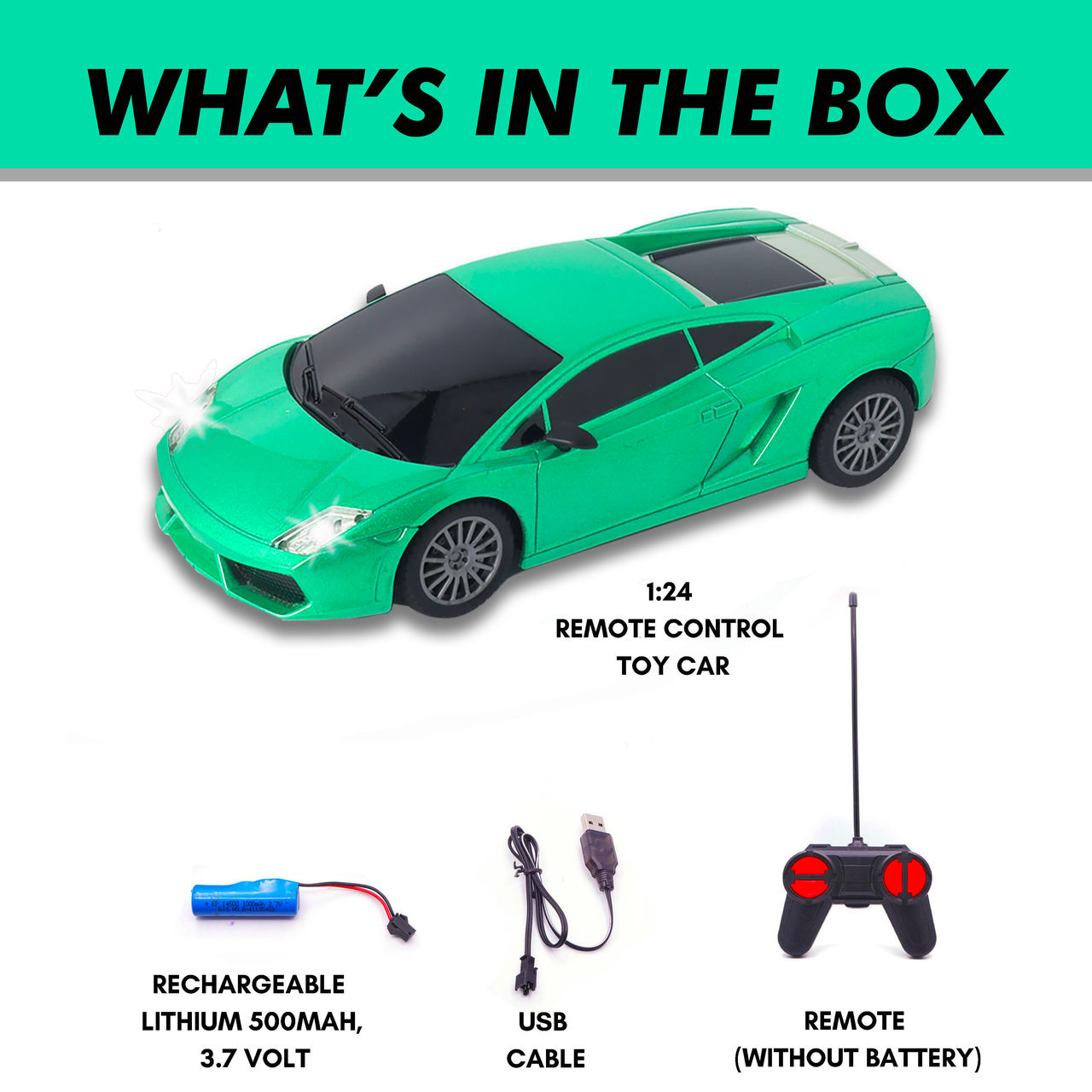 Frendo 1:24 Hi Speed Mini Remote Control Car -Lam Green