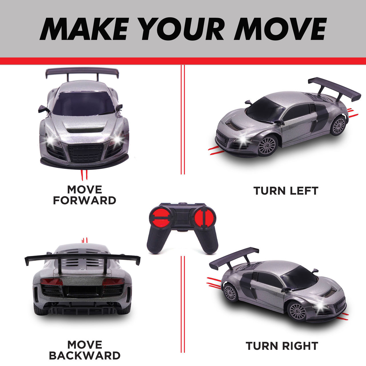Frendo 1:24 Hi Speed Mini Remote Control Car -Aud Grey