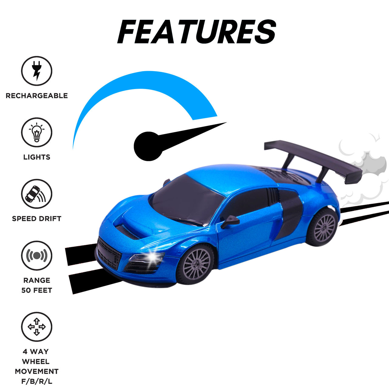 Frendo 1:24 Hi Speed Mini Remote Control Car -Aud Blue