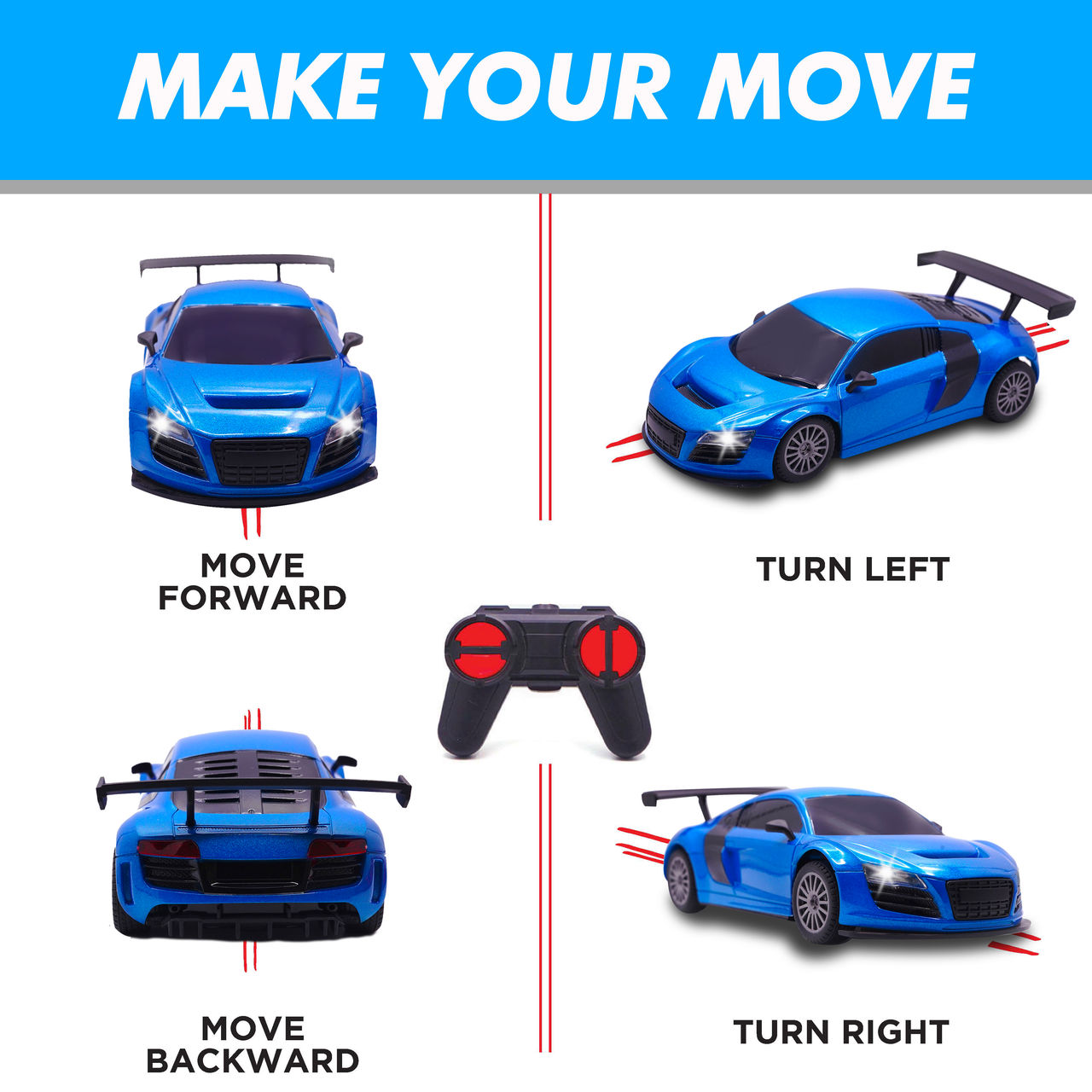 Frendo 1:24 Hi Speed Mini Remote Control Car -Aud Blue
