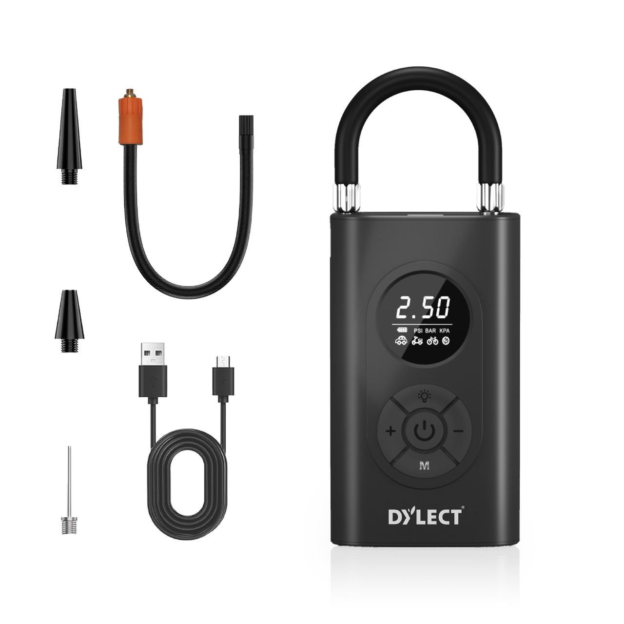 Dylect Smart 400 Tyre Inflator | 150 PSI | 4000mAh | Type C | 5 Air Modes | LED | Power Bank