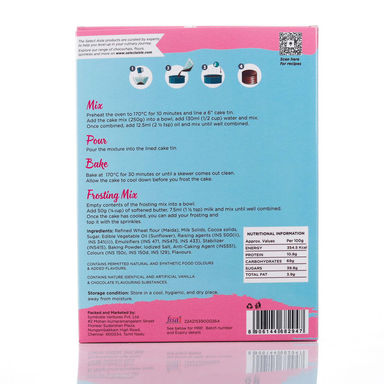The Select Aisle Eggless Chocolate Cake Mix | Including Frosting and Sprinkles