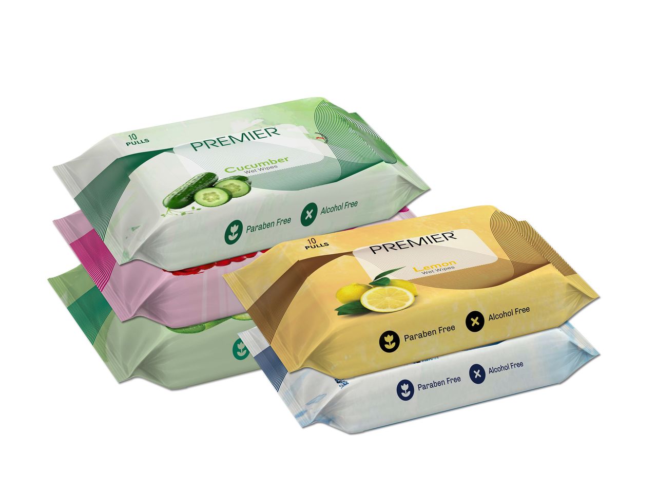 Premier Wet Wipes 10 Pulls Assorted
