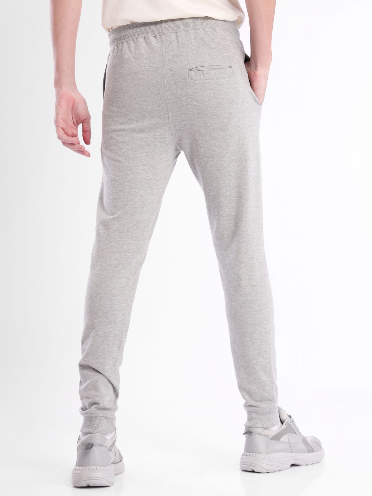 Nobero Men's Zip Pocket Joggers | Grey Melange - M