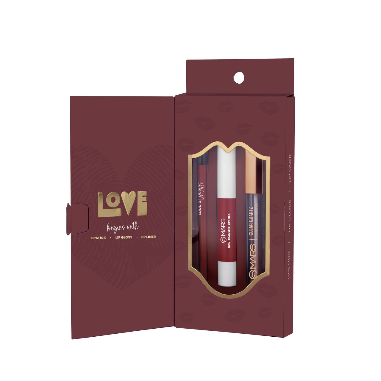 MARS Cosmetics Love Spell Lip Kit | a Combo of Super Stay Matte Lipstick | 01-fiery Red