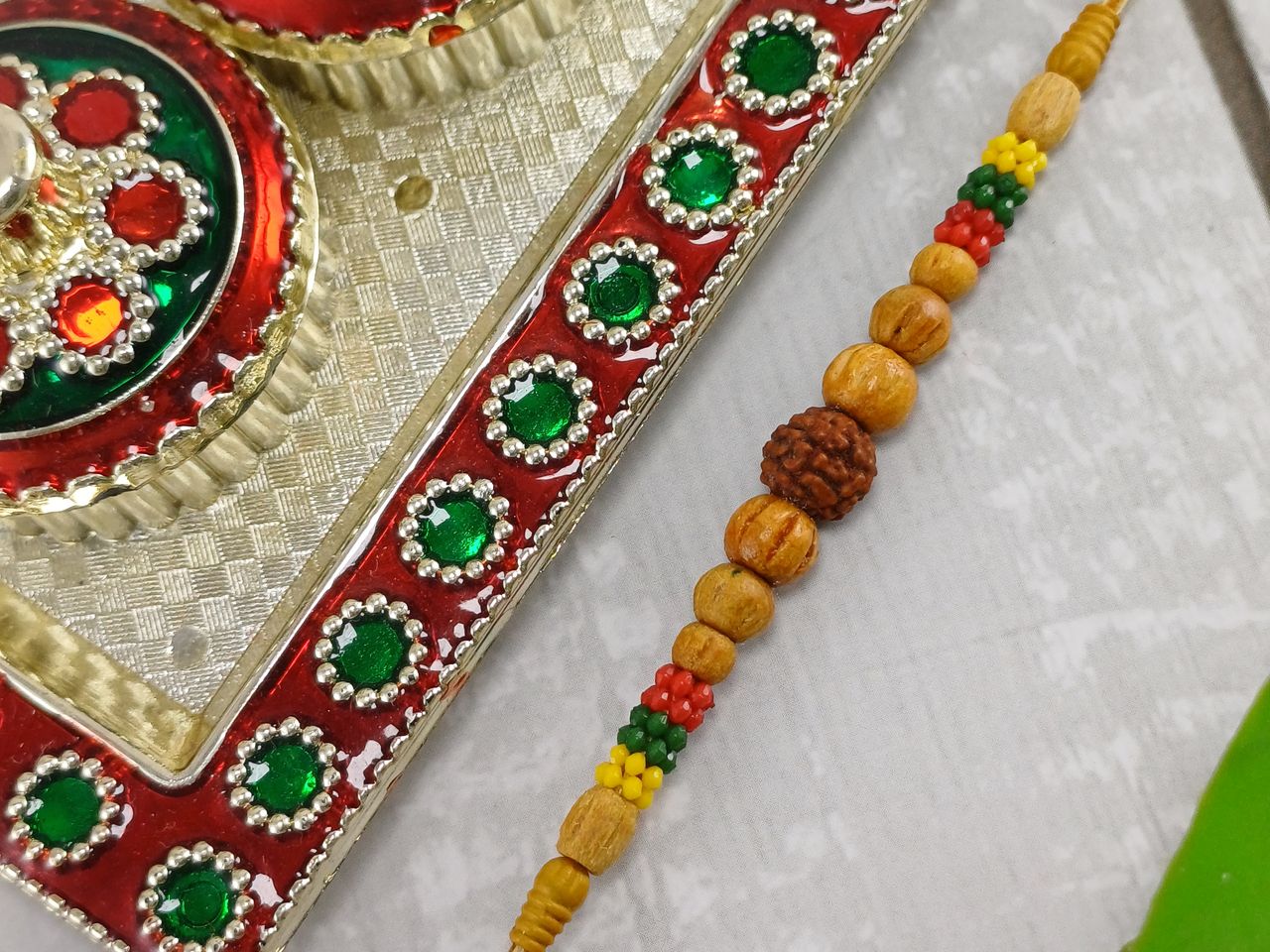 Gullak Small Rudraksha Multicolor Rakhi