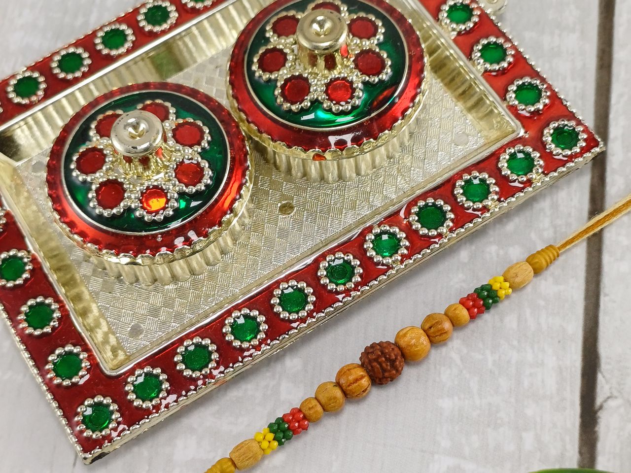 Gullak Small Rudraksha Multicolor Rakhi
