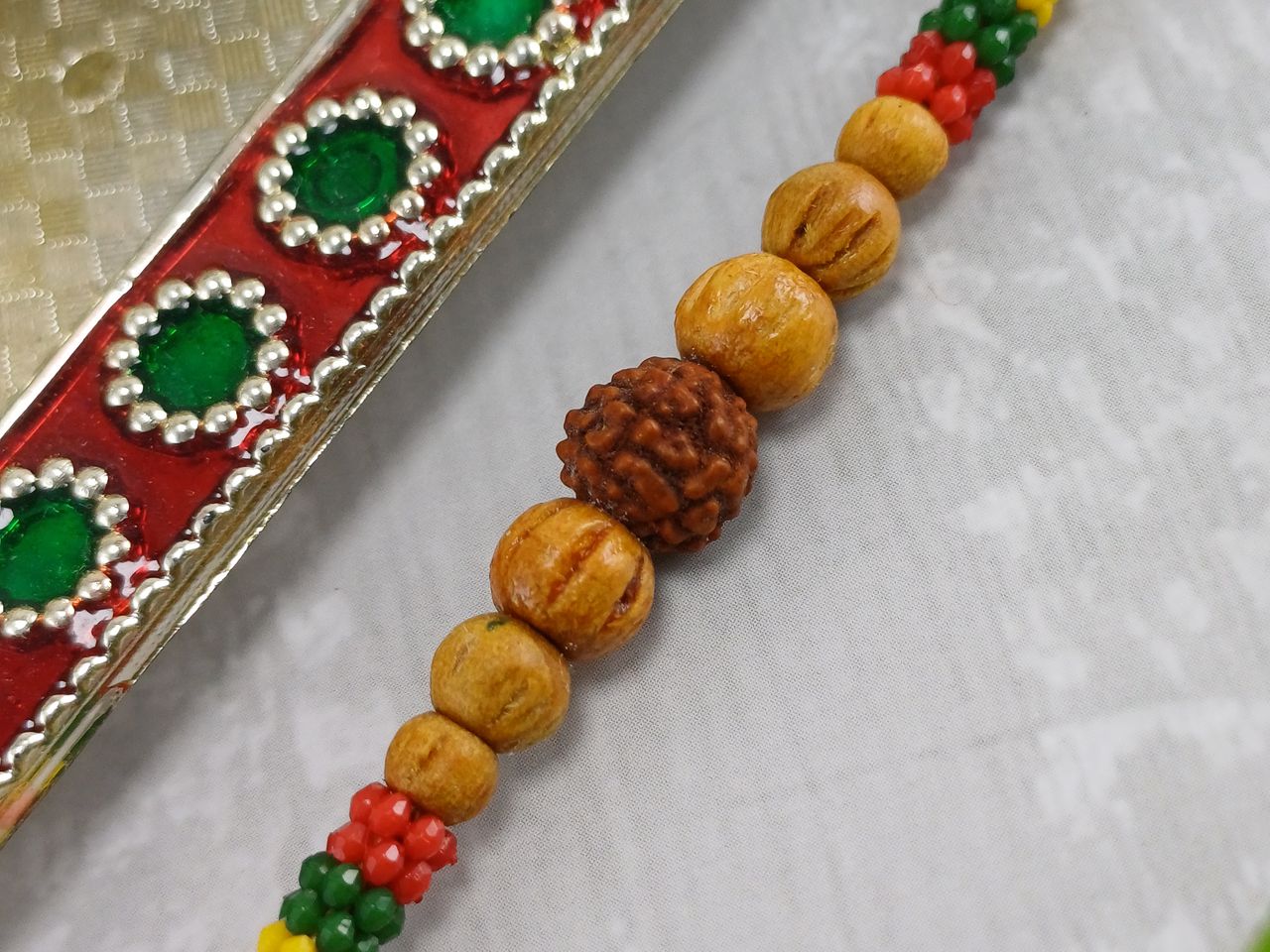 Gullak Small Rudraksha Multicolor Rakhi
