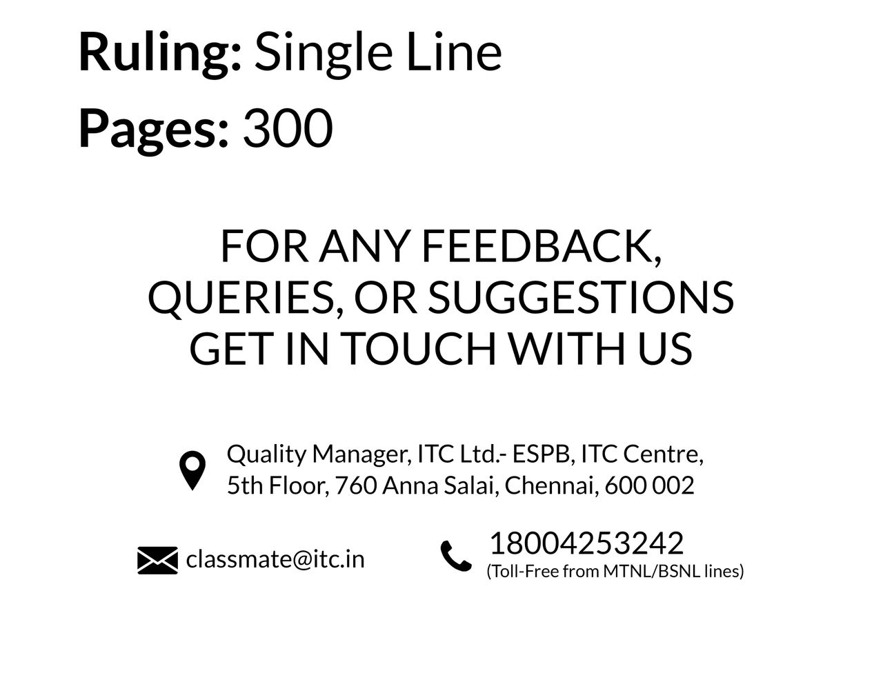 Paperkraft Single Line Executive Notebook (300 Pages)