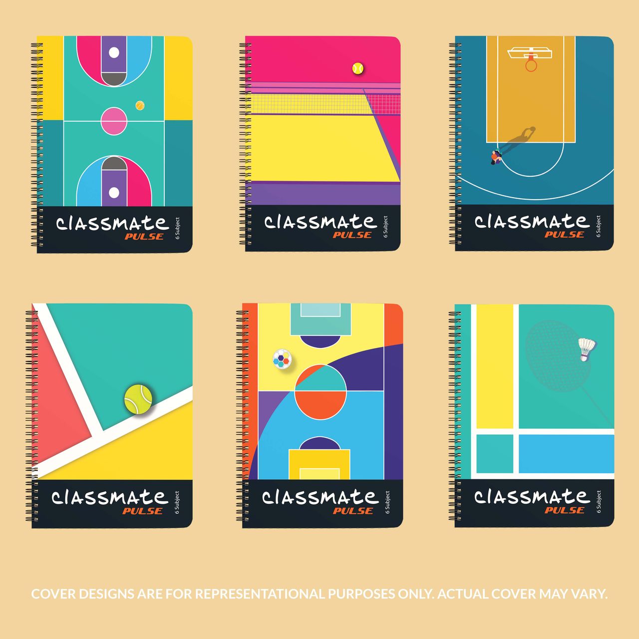 Classmate PULSE Notebook - 240 X 180 mm, 300 Pages, Unruled - Assorted 1 pc Combo