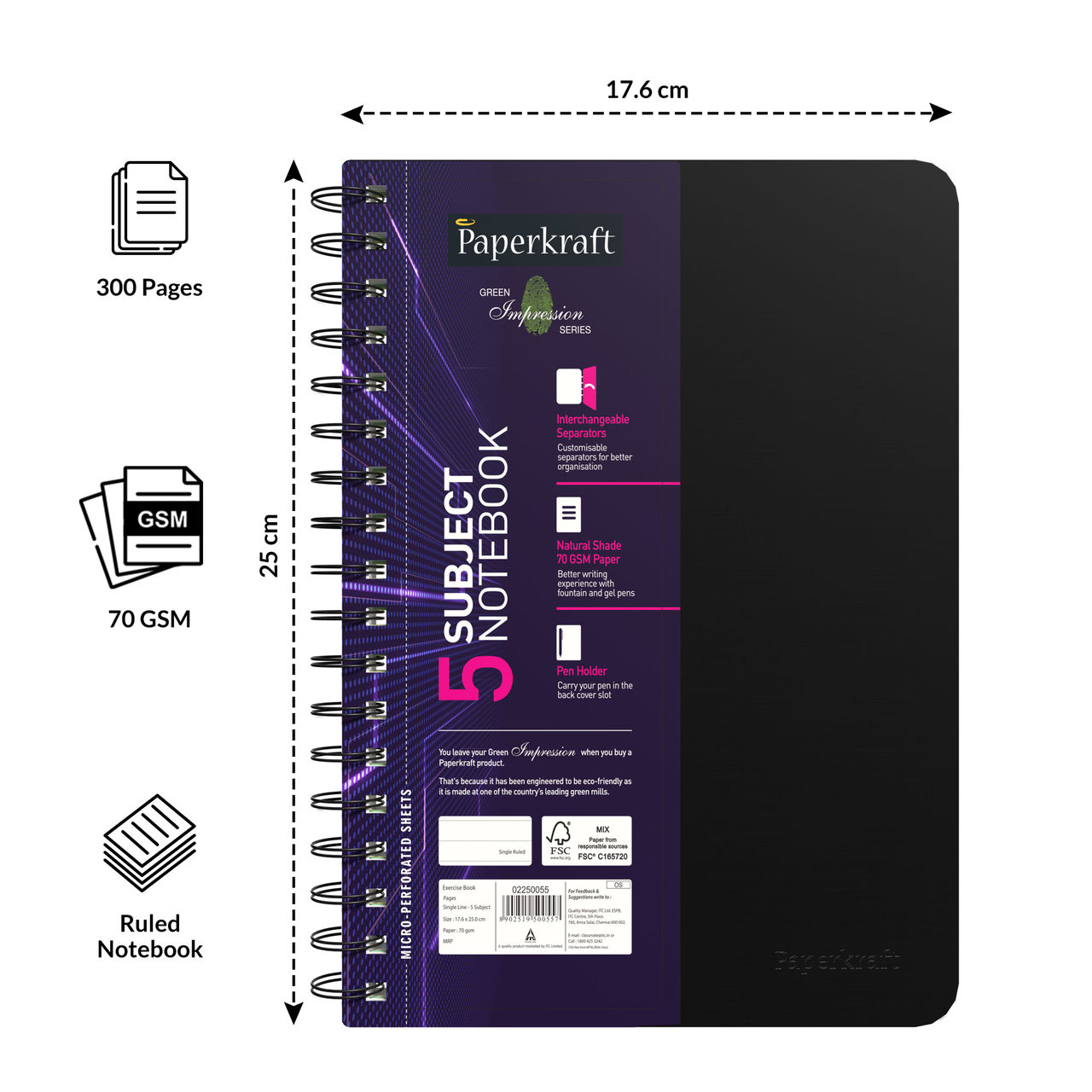 Paperkraft Single Line Executive Notebook (300 Pages)