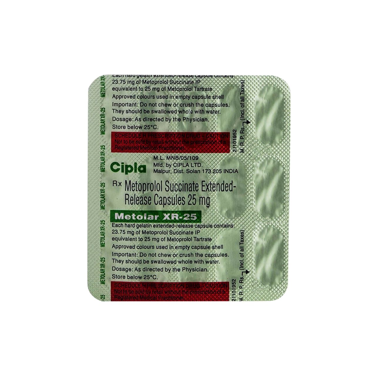 Metolar XR-25 Capsules