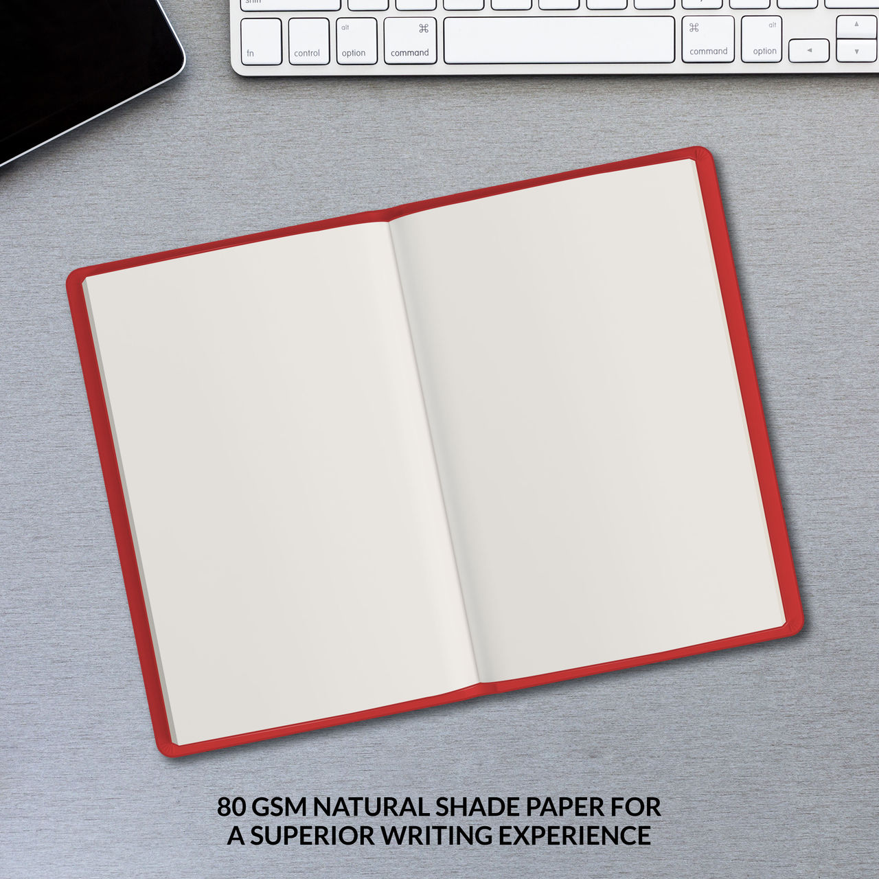 Paperkraft Designer Series With Pu Leather - Red Color, 192 Pages, Pack Of 1-Set Of 1