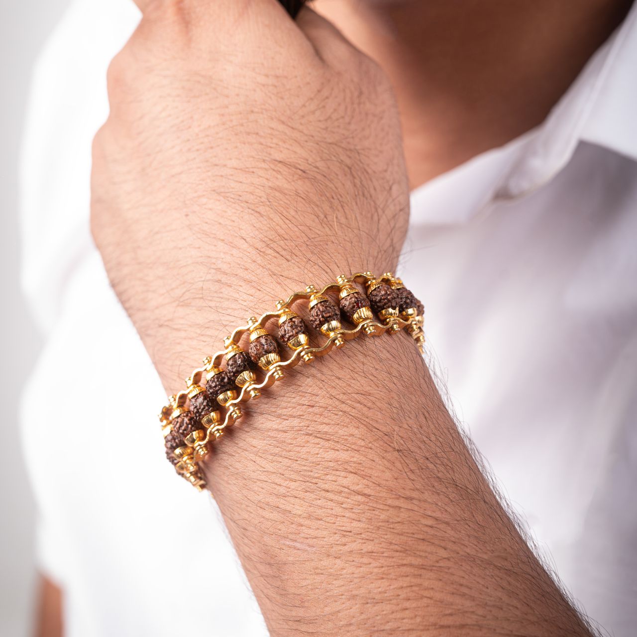 Astrotalk Gold Plated Beaded Rudraksha