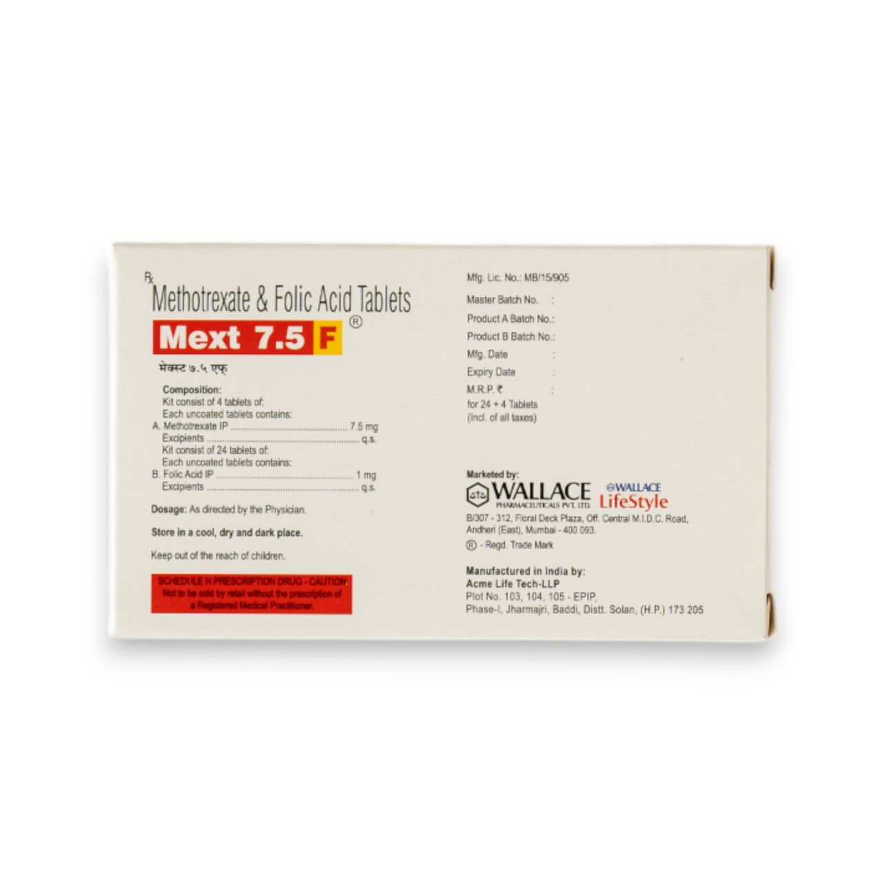 Mext 7.5 F Tablets