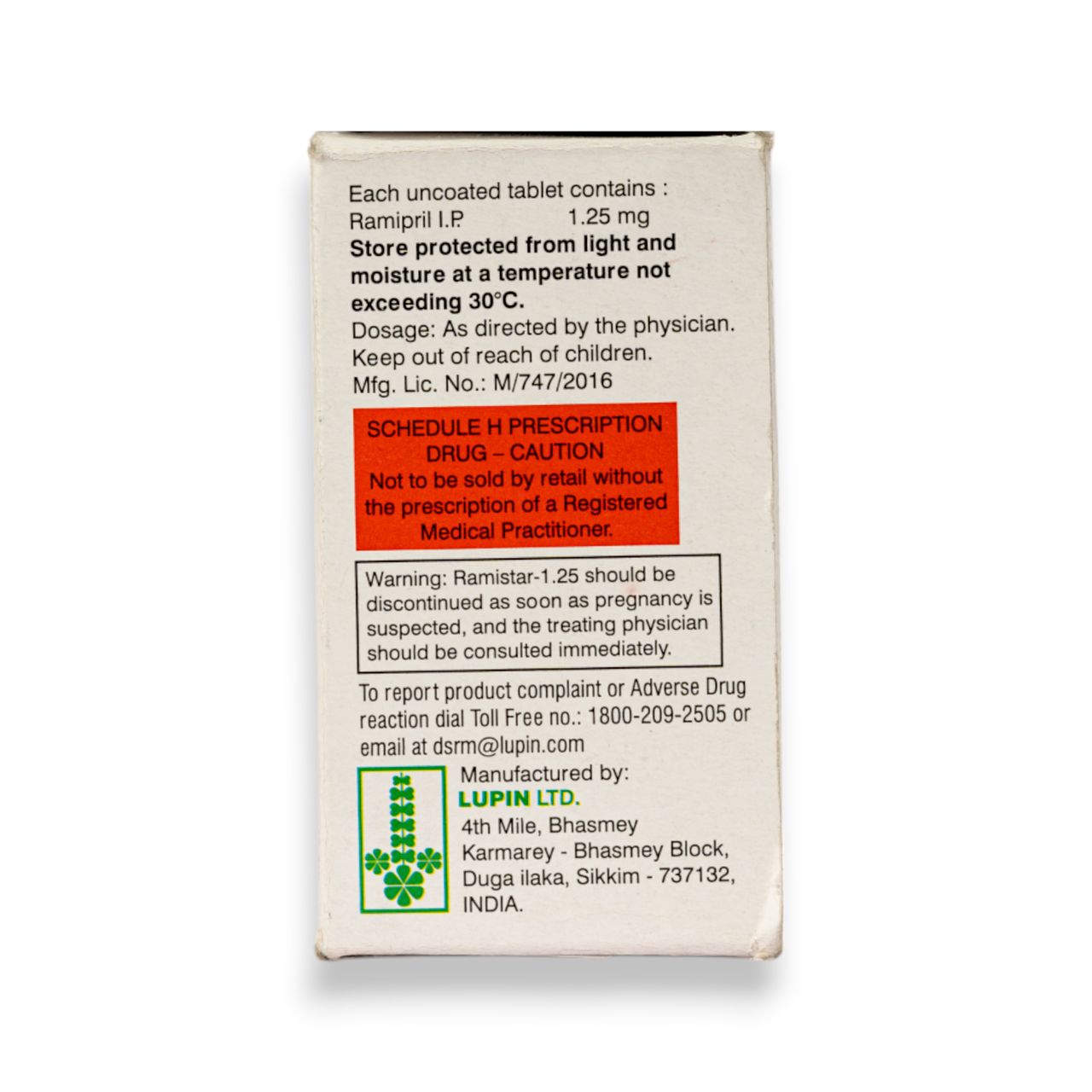 Ramistar 1.25 Tablets