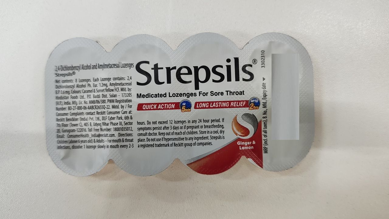Strepsils Ginger Lemon Flavour Lozenges