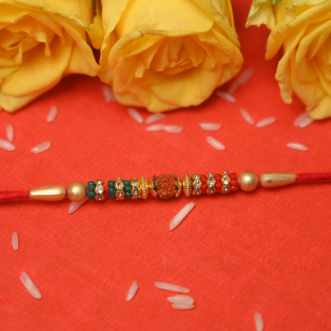 Aurum Rudhraksh Rakhi - Festive Colors