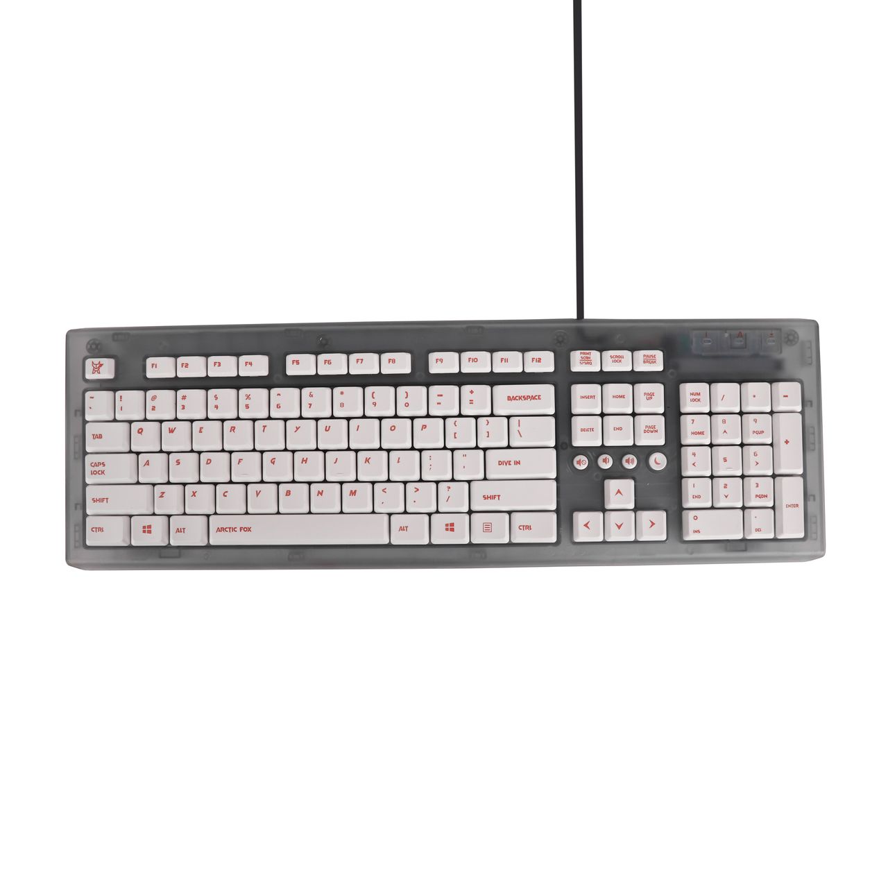 Arctic Fox Crystal Wired Keyboard (Grey)