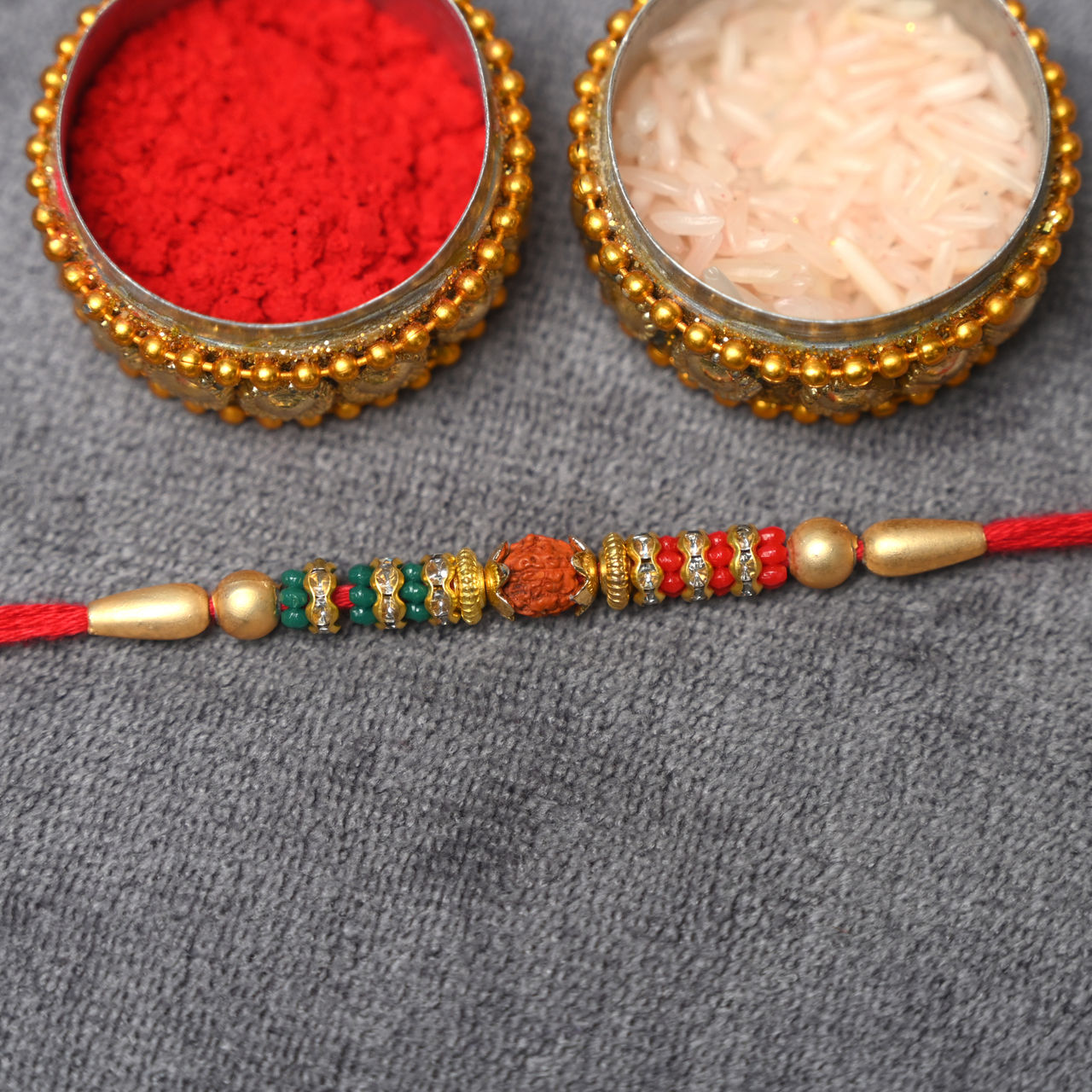 Aurum Rudhraksh Rakhi - Festive Colors