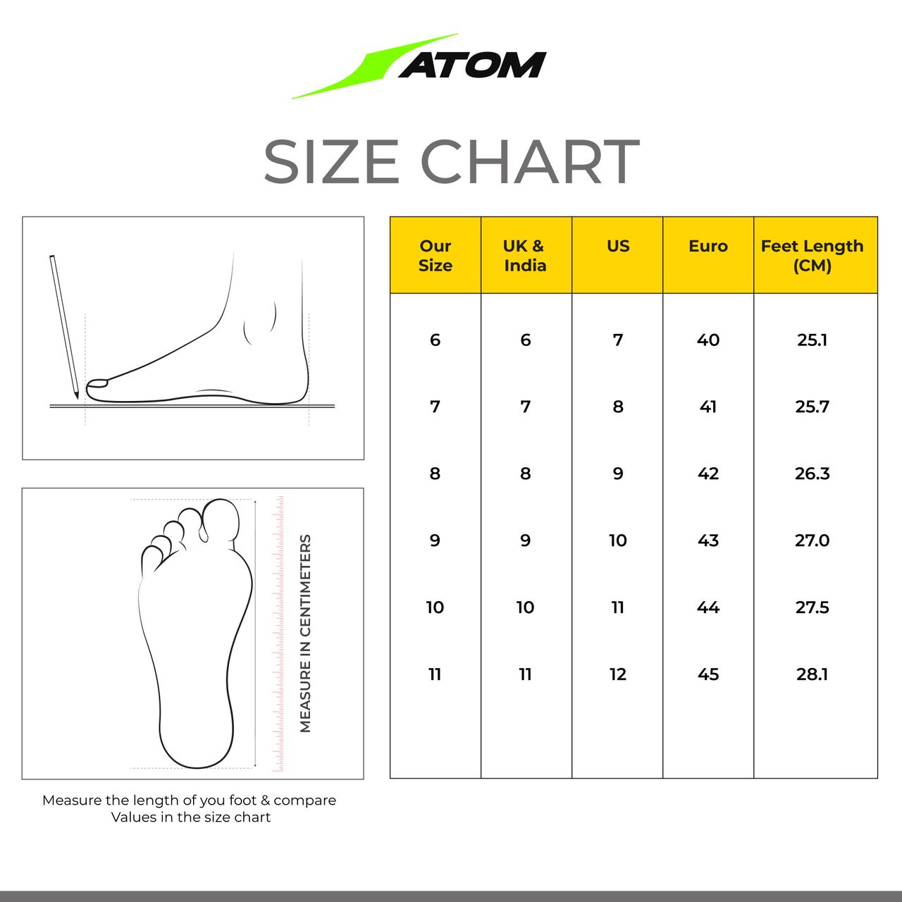 Atom Men's Alpha Predator Black Sneakers - UK 6