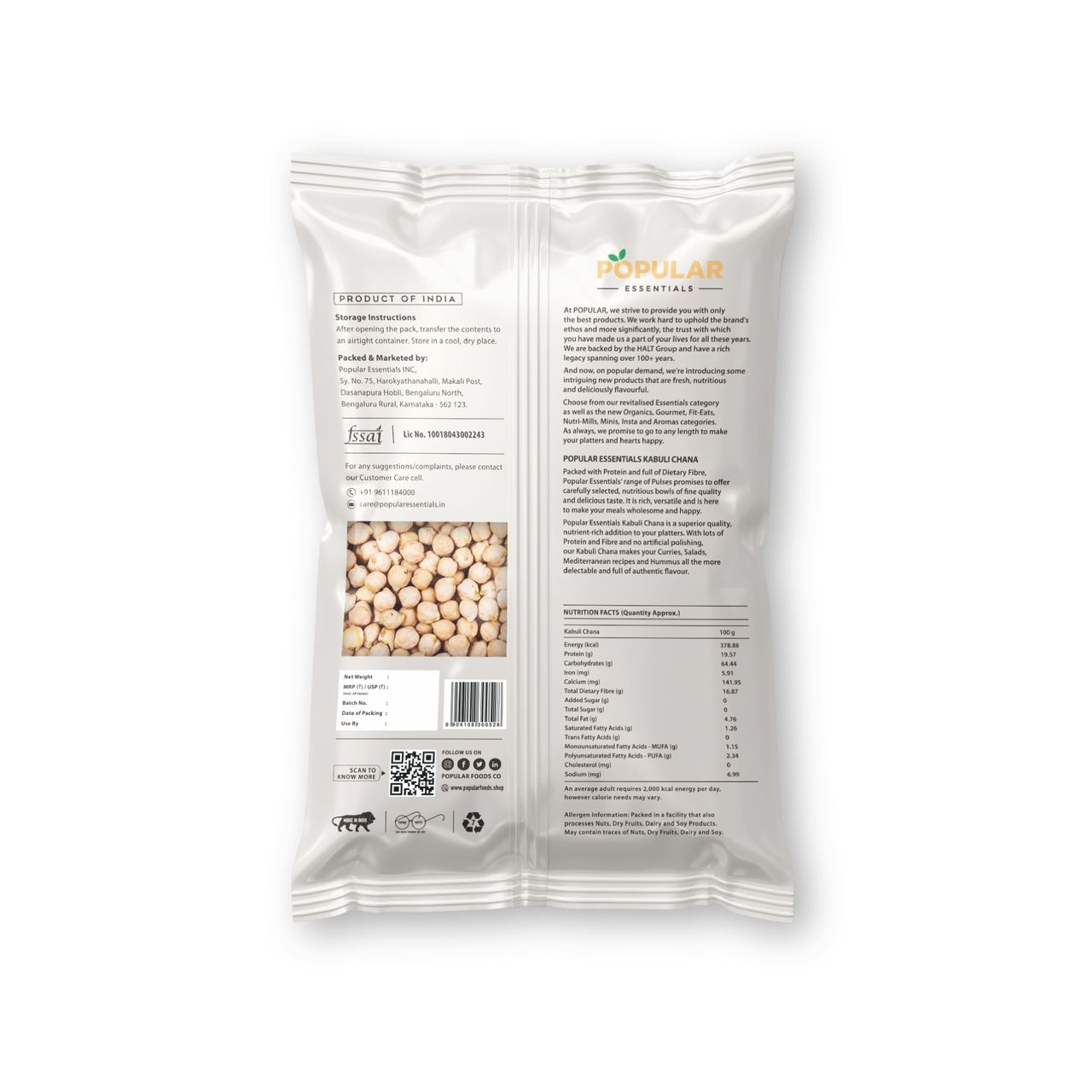 Popular Essentials Kabuli Chana Regular