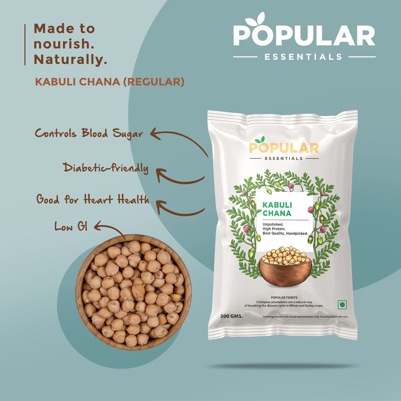 Popular Essentials Kabuli Chana Regular